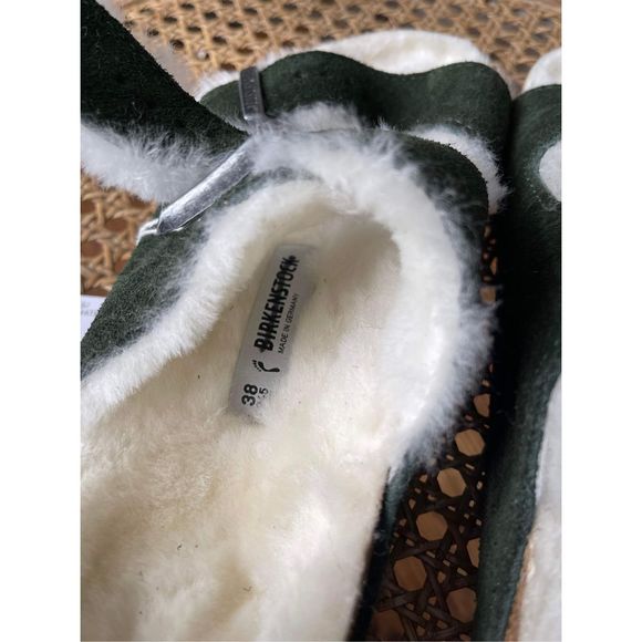 NEW Birkenstock Arizona Shearling Suede Leather Size 38 - Picture 7 of 9